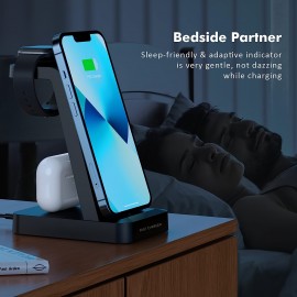 New Charger Station For IPhone Multiple Devices - 3 In 1 Fast Wireless Charging Stand For Apple Watch Series 7 6 SE 5 4 3 2 & Airpods IPhone 14 13 12 11 Pro X Max XS XR 8 7 Plus 6s 6 With 6.6FT Type-C Charging Cable