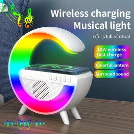 Brighten Up Your Home Office With This Cool Tech Gadget Combo - Wireless Speaker LED Night Light & Wireless Charger Table Atmosphere