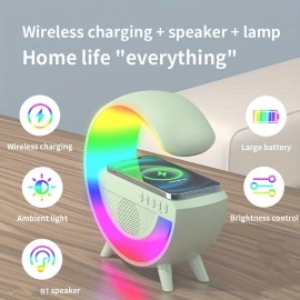 Brighten Up Your Home Office With This Cool Tech Gadget Combo - Wireless Speaker LED Night Light & Wireless Charger Table Atmosphere