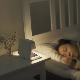 Wireless Charging LCD Alarm Clock Wireless Phone Charger Creative 3 In 1 Bedside Lamp Night Light Atmosphere Light
